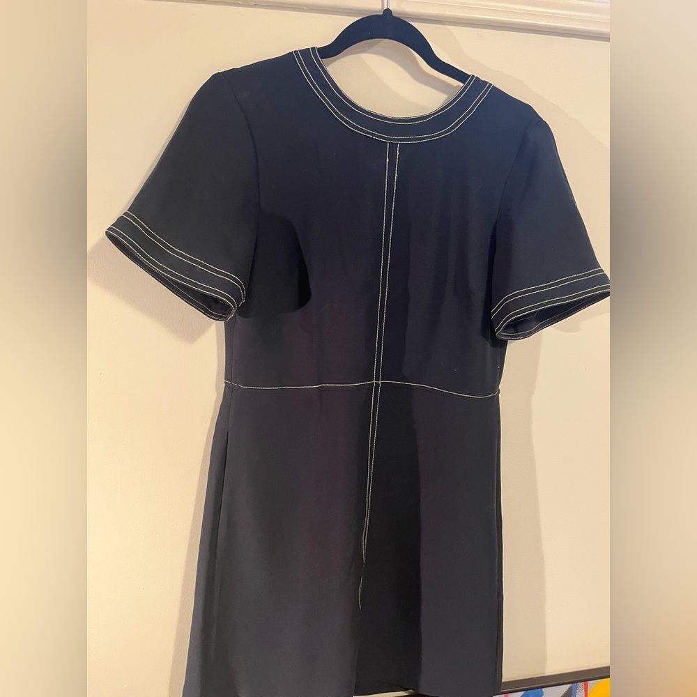 Banana republic navy dress with contrast stitching